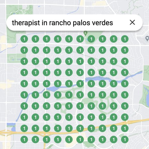 Ranking #1 as a therapist on Google Maps in Rancho Palos Verdes