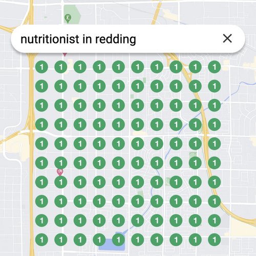 Ranking #1 as a nutritionist on Google Maps in Redding