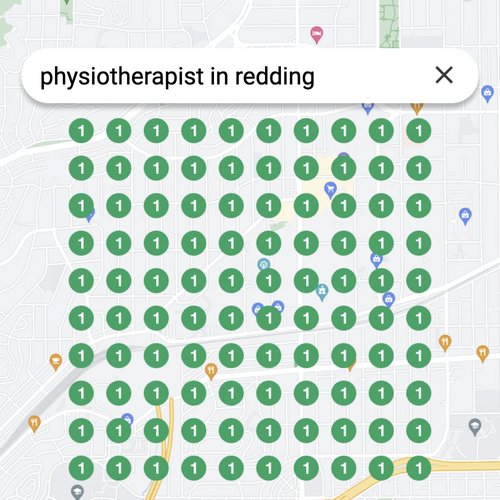 Ranking #1 as an physiotherapist on Google Maps in Redding