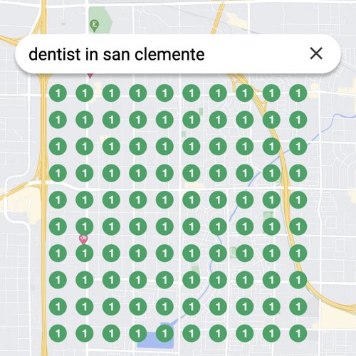 Prime position in local search for San Clemente dentists