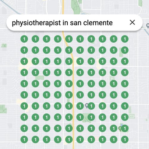 Ranking #1 as an physiotherapist on Google Maps in San Clemente