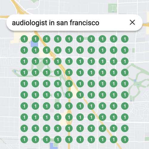 Ranking #1 as an audiologist in San Francisco on Google Maps