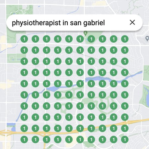 Ranking #1 as an physiotherapist on Google Maps in San Gabriel