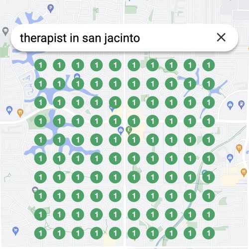 Ranking #1 as a therapist on Google Maps in San Jacinto