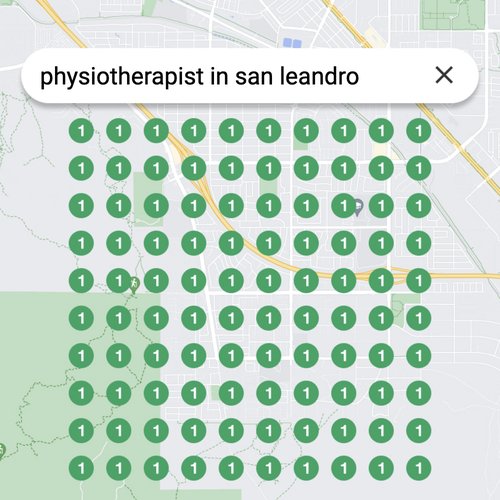 Ranking #1 as an physiotherapist on Google Maps in San Leandro