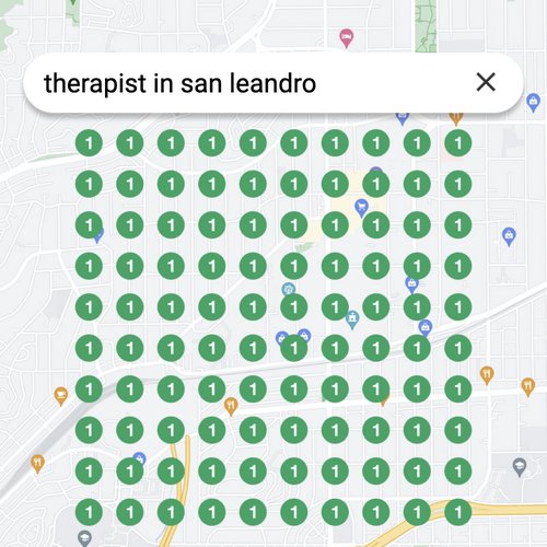 Ranking #1 as a therapist on Google Maps in San Leandro