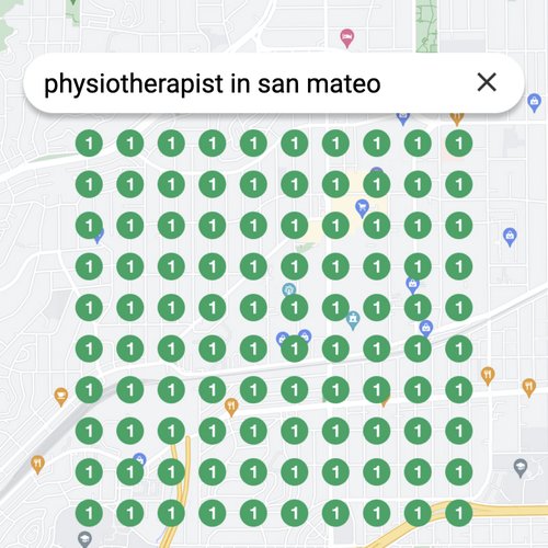 Ranking #1 as an physiotherapist on Google Maps in San Mateo