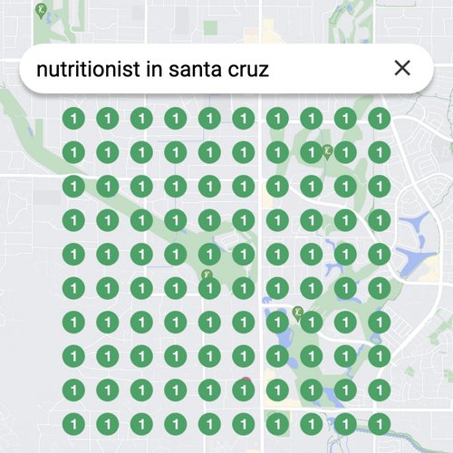 Ranking #1 as a nutritionist on Google Maps in Santa Cruz