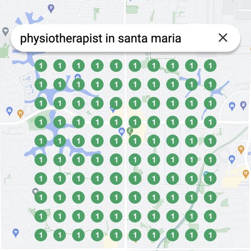 Ranking #1 as an physiotherapist on Google Maps in Santa Maria