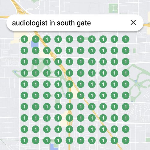 Ranking #1 as an audiologist in South Gate on Google Maps