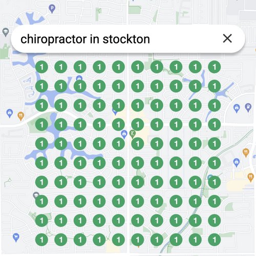 Leading Google Maps listing for spinal care in Stockton