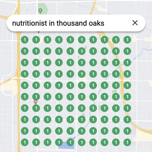 Ranking #1 as a nutritionist on Google Maps in Thousand Oaks