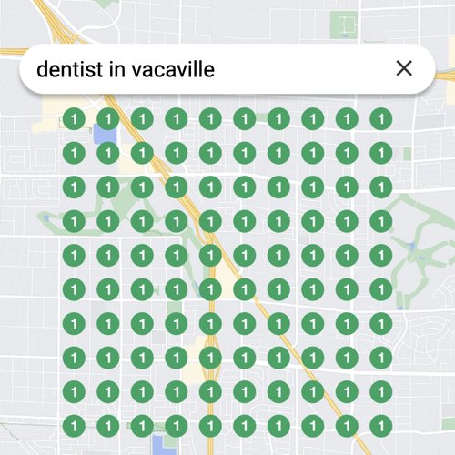 Leading Google Maps listing for dental care in Vacaville