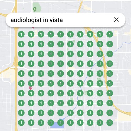 Ranking #1 as an audiologist in Vista on Google Maps