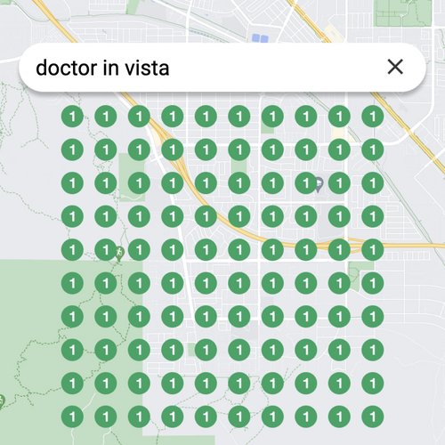 Ranking #1 as a doctor in Vista on Google Maps