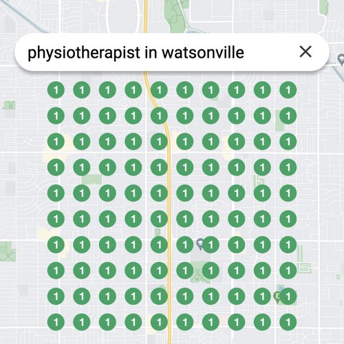 Ranking #1 as an physiotherapist on Google Maps in Watsonville