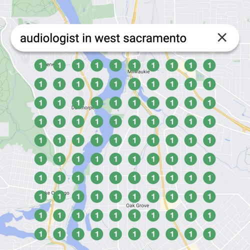 Ranking #1 as an audiologist in West Sacramento on Google Maps