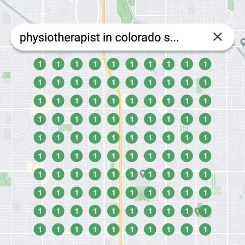 Ranking #1 as an physiotherapist on Google Maps in Colorado Springs