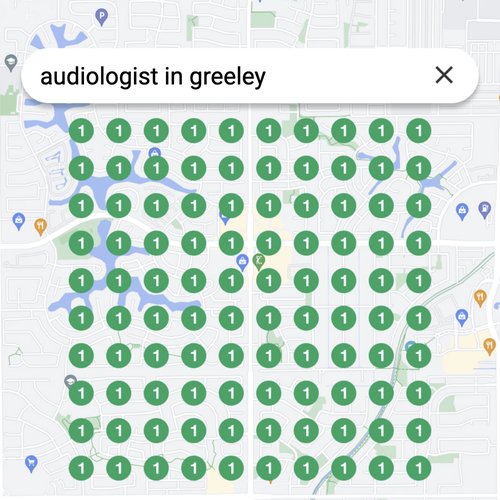 Ranking #1 as an audiologist in Greeley on Google Maps