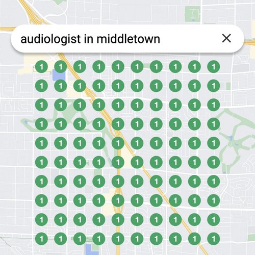 Ranking #1 as an audiologist in Middletown on Google Maps