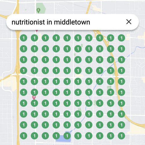 Ranking #1 as a nutritionist on Google Maps in Middletown