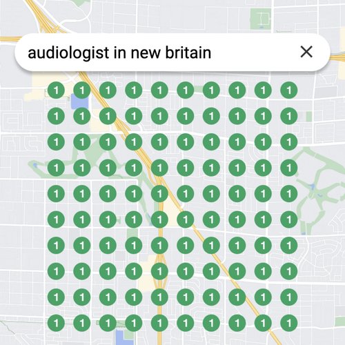 Ranking #1 as an audiologist in New Britain on Google Maps