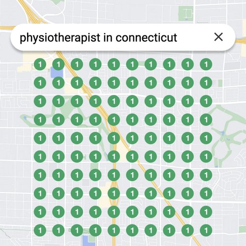 Ranking #1 as an physiotherapist on Google Maps in Connecticut