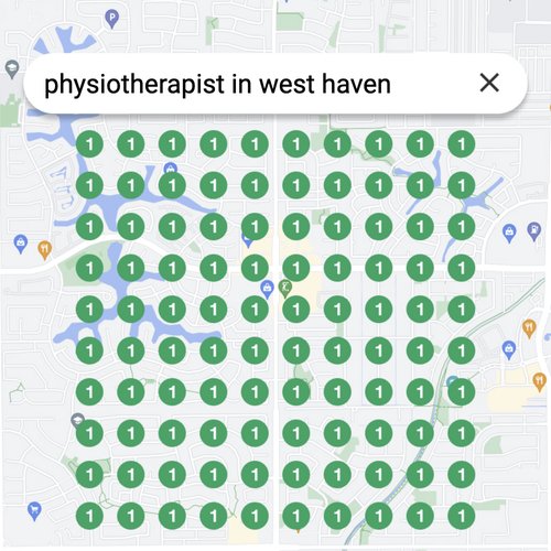 Ranking #1 as an physiotherapist on Google Maps in West Haven