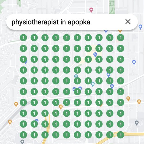 Ranking #1 as an physiotherapist on Google Maps in Apopka