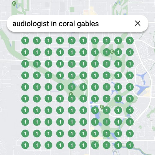 Ranking #1 as an audiologist in Coral Gables on Google Maps