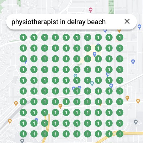 Ranking #1 as an physiotherapist on Google Maps in Delray Beach