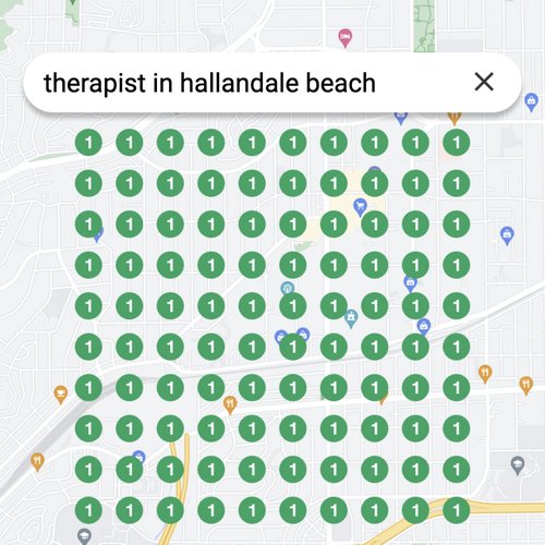 Ranking #1 as a therapist on Google Maps in Hallandale Beach