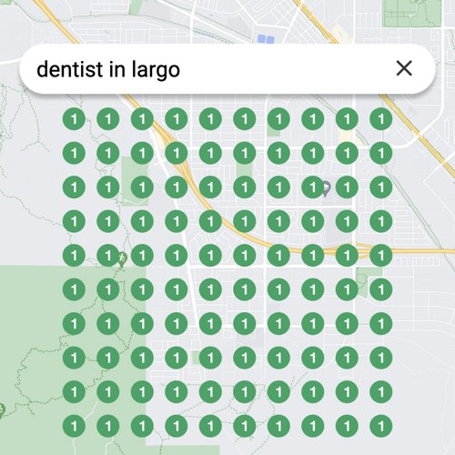 Prime position in local search for Largo dentists