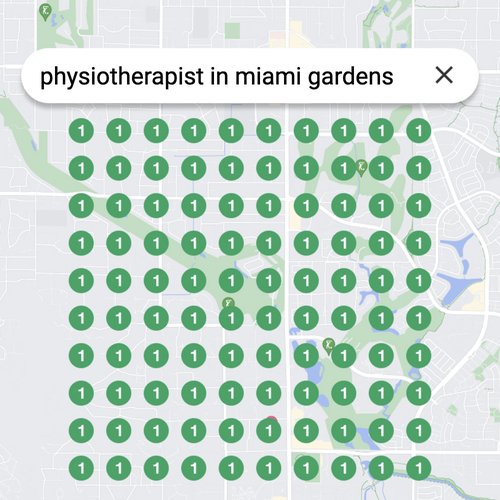 Ranking #1 as an physiotherapist on Google Maps in Miami Gardens