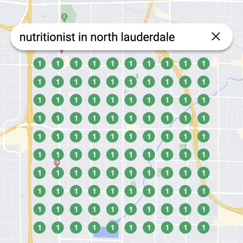 Ranking #1 as a nutritionist on Google Maps in North Lauderdale