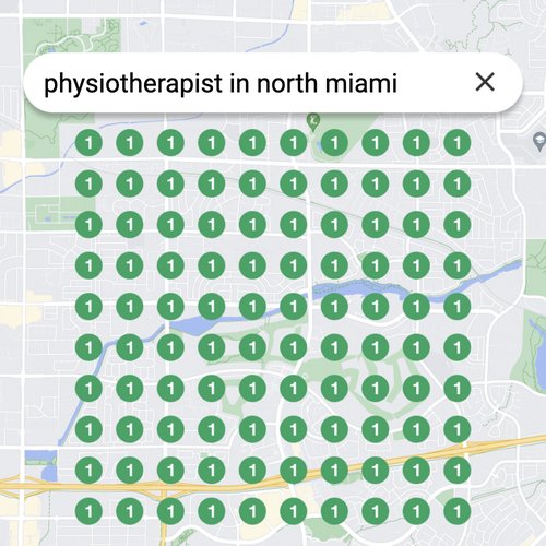 Ranking #1 as an physiotherapist on Google Maps in North Miami