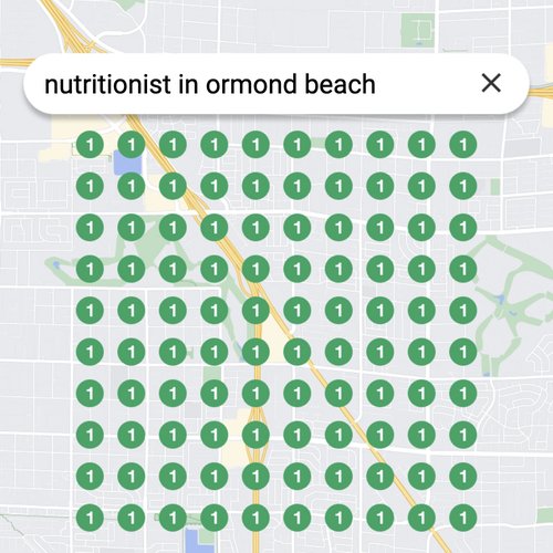 Ranking #1 as a nutritionist on Google Maps in Ormond Beach