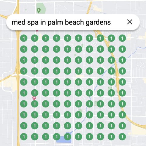 Leading Google Maps listing for beauty treatments in Palm Beach Gardens