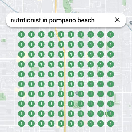 Ranking #1 as a nutritionist on Google Maps in Pompano Beach