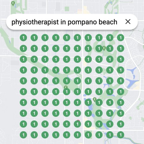 Ranking #1 as an physiotherapist on Google Maps in Pompano Beach