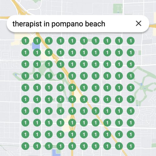 Ranking #1 as a therapist on Google Maps in Pompano Beach