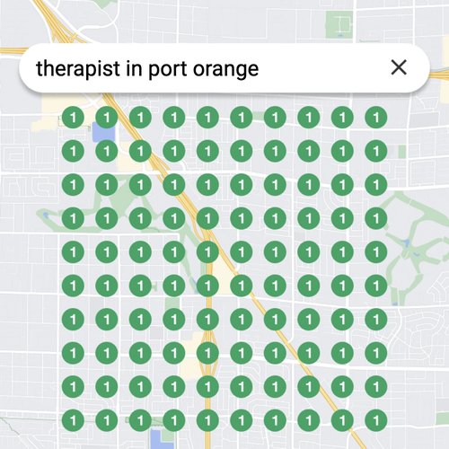 Ranking #1 as a therapist on Google Maps in Port Orange