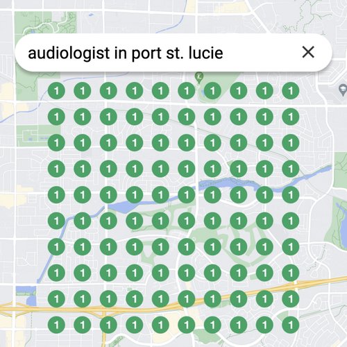 Ranking #1 as an audiologist in Port St. Lucie on Google Maps