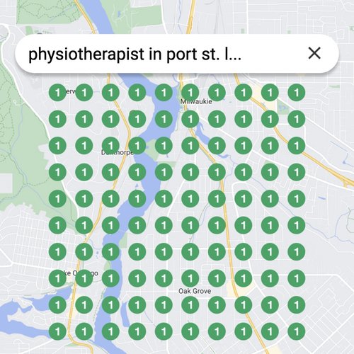 Ranking #1 as an physiotherapist on Google Maps in Port St. Lucie