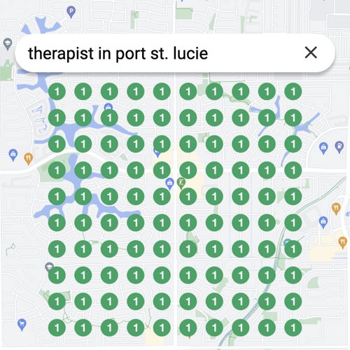 Ranking #1 as a therapist on Google Maps in Port St. Lucie