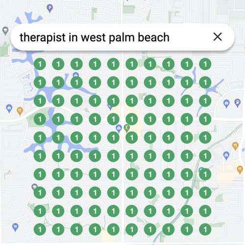 Ranking #1 as a therapist on Google Maps in West Palm Beach