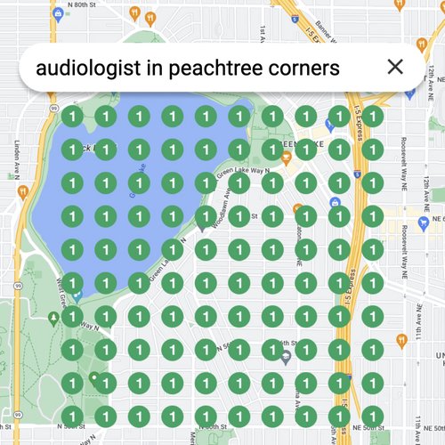 Ranking #1 as an audiologist in Peachtree Corners on Google Maps