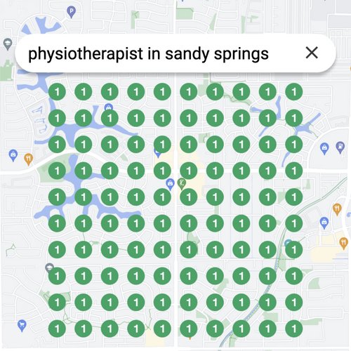 Ranking #1 as an physiotherapist on Google Maps in Sandy Springs