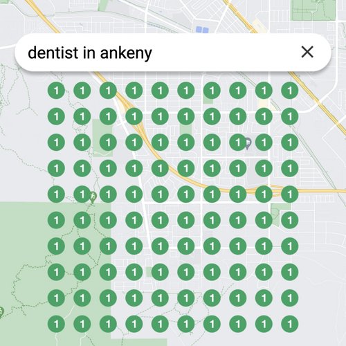 Leading Google Maps listing for dental care in Ankeny