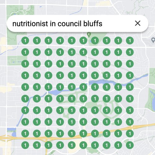 Ranking #1 as a nutritionist on Google Maps in Council Bluffs